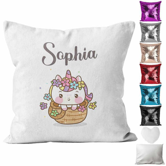 Personalised Cushion Animal Sequin Cushion Pillow Printed Birthday Gift 105
