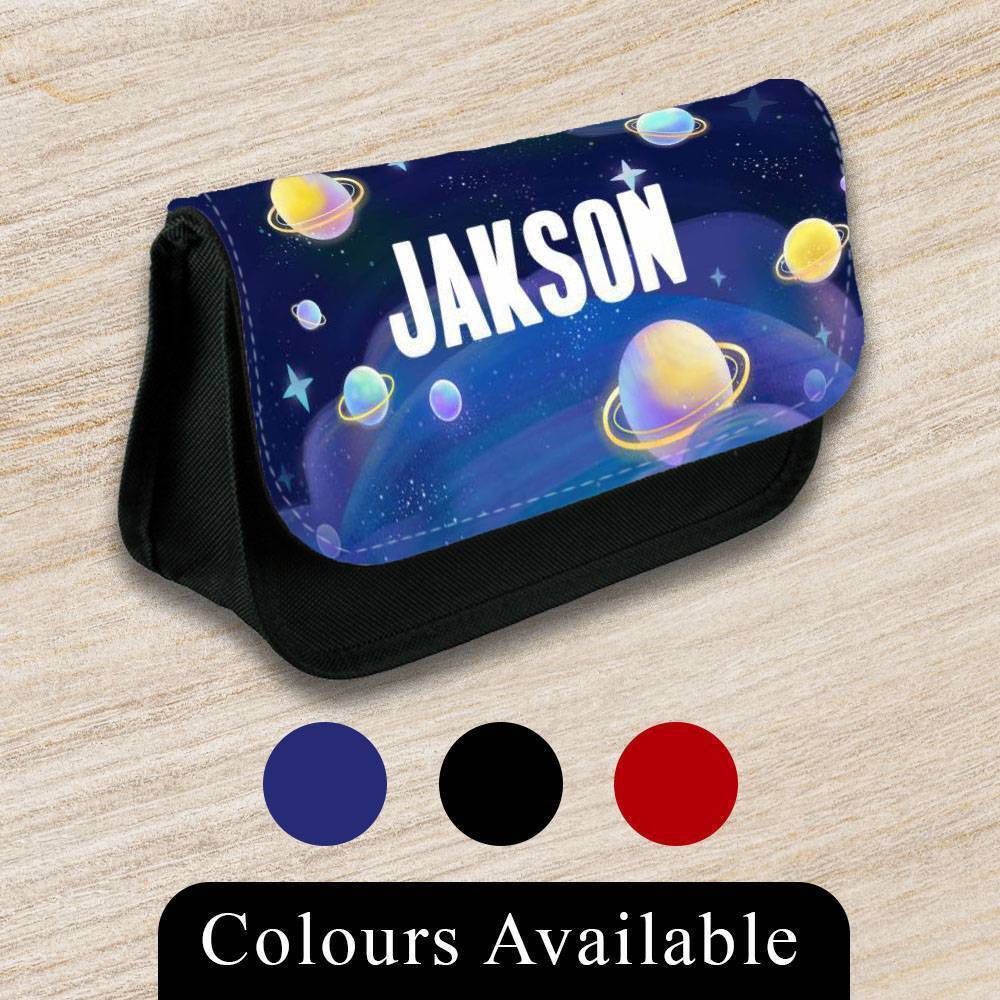 Personalised Pencil Case Space Girls Boys Stationary Kids School Bag 11