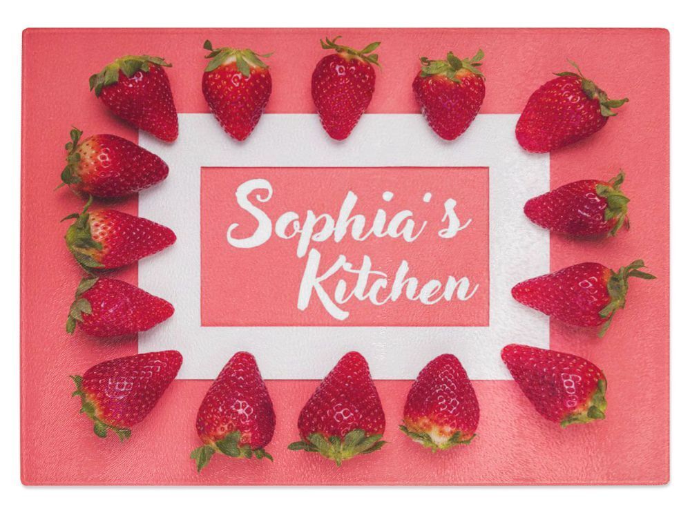 Personalised Any Name Kitchen Glass Chopping Board Item Gift 8