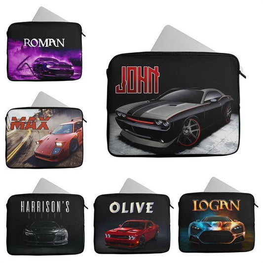 Personalised Any Name Car Design Laptop Case Sleeve Tablet Bag 1