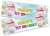 Personalised Birthday Banners Generic Design Children Kids Party Decoration 245