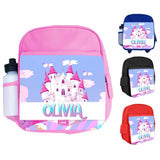 Personalised Kids Backpack Any Name Princess Design Boys Girls kid School Bag 33