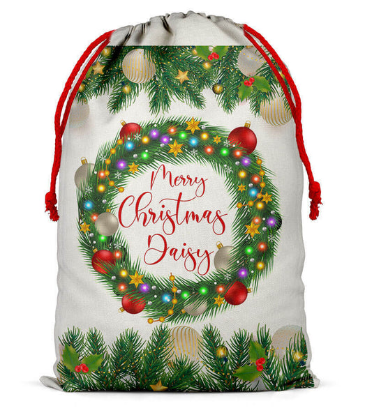 Personalised Christmas Sack Santa Bag Xmas Boy Girl Gift Stocking Bag 7