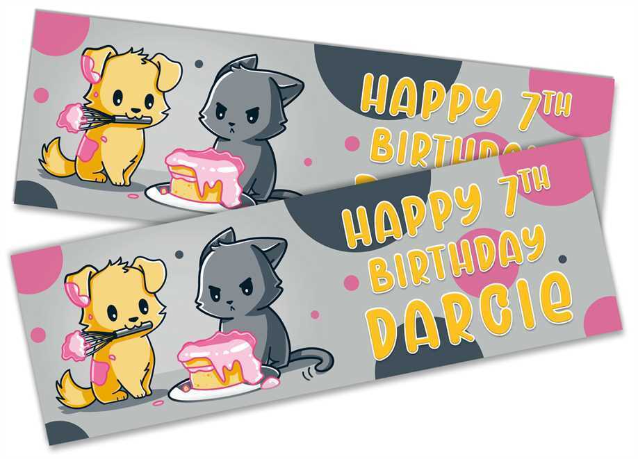 Personalised Birthday Banners Generic Design Children Kids Party Decoration 186