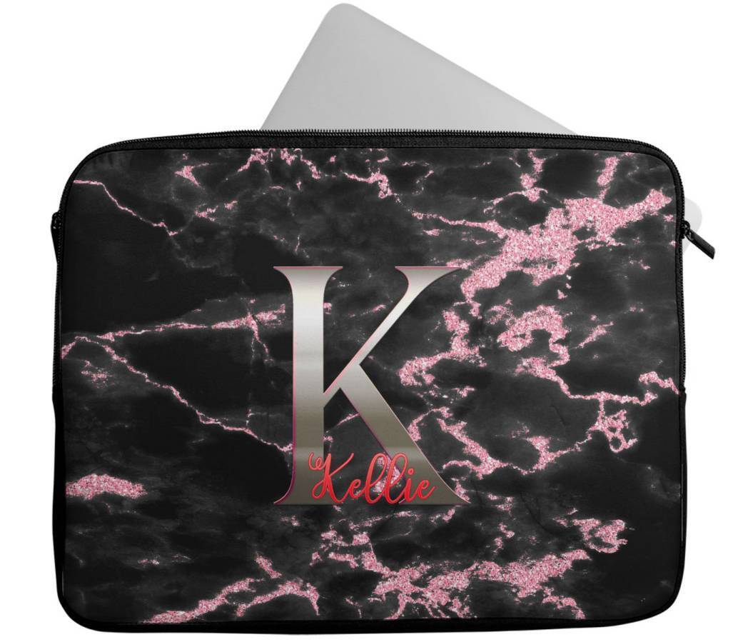 Personalised Any Name Marble Design Laptop Case Sleeve Tablet Bag 98