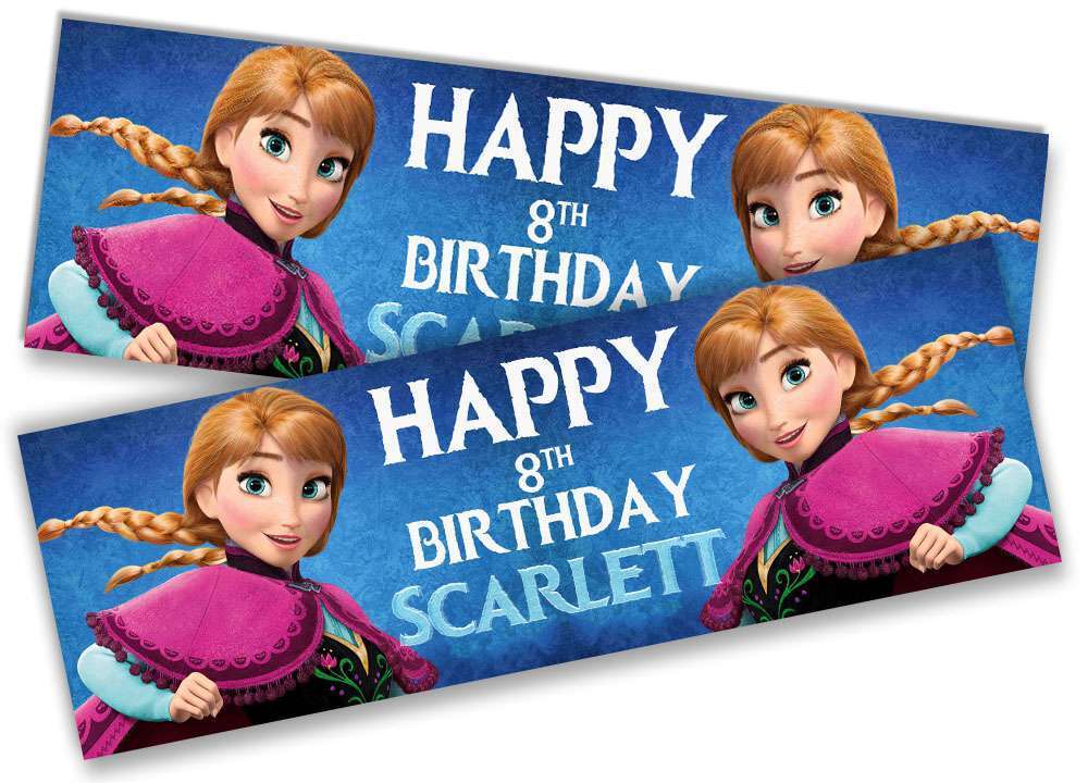 Personalised Birthday Banners Princess  Design Children Kid Party Decoration 62