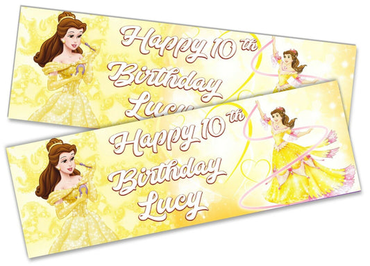 x2 Personalised Birthday Banner Princess Children Party Decoration Poster 14