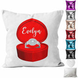 Personalised Cushion Heart Sequin Cushion Pillow Printed Birthday Gift 54