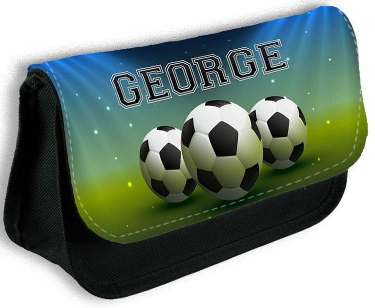 Personalised Pencil Case Football Girls Boys Stationary Kids School Bag 3
