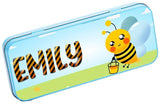 Personalised Any Name Bee Pencil Case Tin Children School Kids Stationary 16