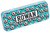 Personalised Any Name Football Pencil Case Tin Children School Kids Stationary 2