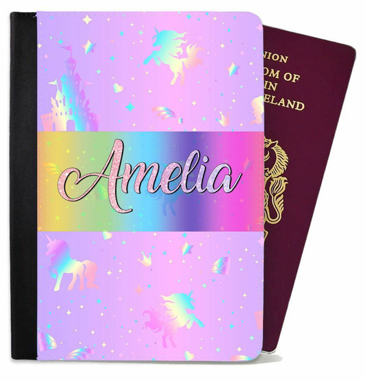 Personalised Kids Children Passport Cover Holder Any Name Holiday Accessory 111