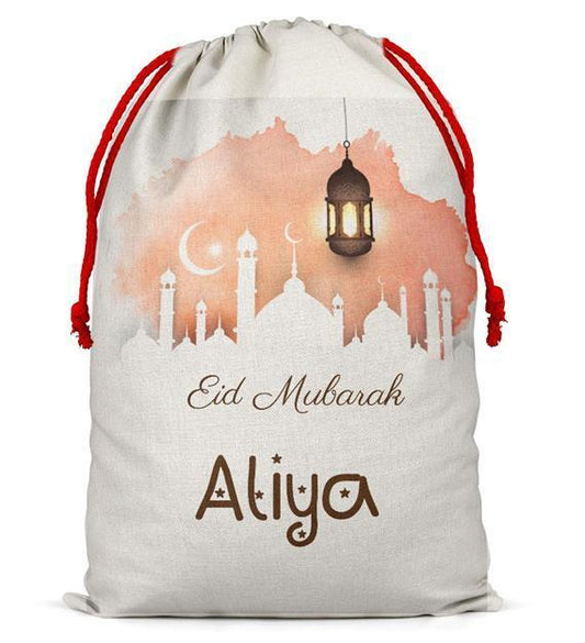 Personalised Eid Sack Bag Boy Girl eid Gift idea Stocking Bag 1