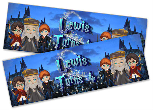 Personalised Birthday Banners Wizard Design Children Kids Party Decoration 106