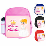 Personalised Kids Backpack Any Name Princess Design Boys Girls kid School Bag 33