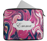 Personalised Any Name Marble Design Laptop Case Sleeve Tablet Bag 94