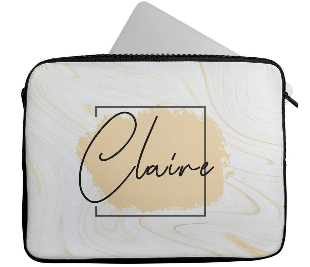 Personalised Any Name Marble Design Laptop Case Sleeve Tablet Bag 94