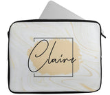 Personalised Any Name Marble Design Laptop Case Sleeve Tablet Bag 94