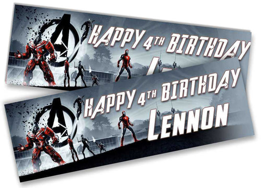 Personalised Birthday Banners Super Hero Design Children Kid Party Decoration 28