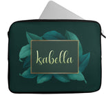 Personalised Any Name Floral Design Laptop Case Sleeve Tablet Bag 55