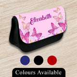 Personalised Pencil Case Butterfly Girls Boys Stationary Kids School Bag 9