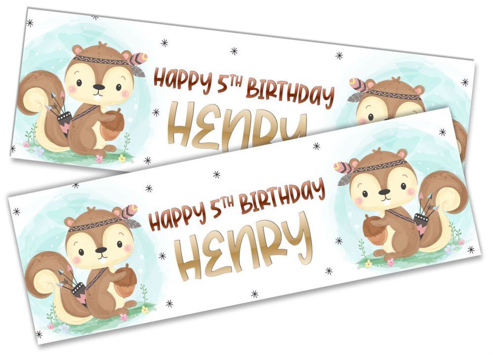 Personalised Birthday Banners Generic Design Children Kids Party Decoration 119