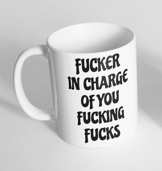 F In Charge Of You Design Printed Cup Ceramic Novelty Mug Funny Gift Coffee Tea