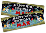 Personalised Birthday Banners Space Design Children Kids Party Decoration 53