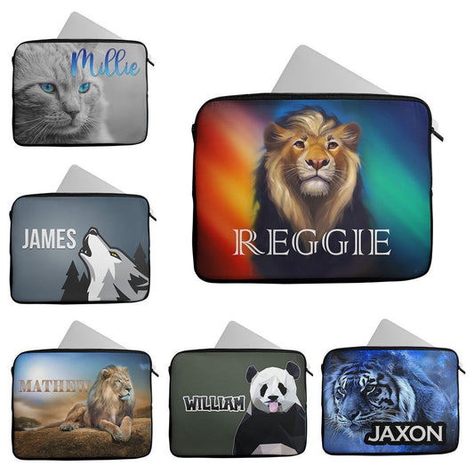 Personalised Any Name Animal Design Laptop Case Sleeve Tablet Bag 47
