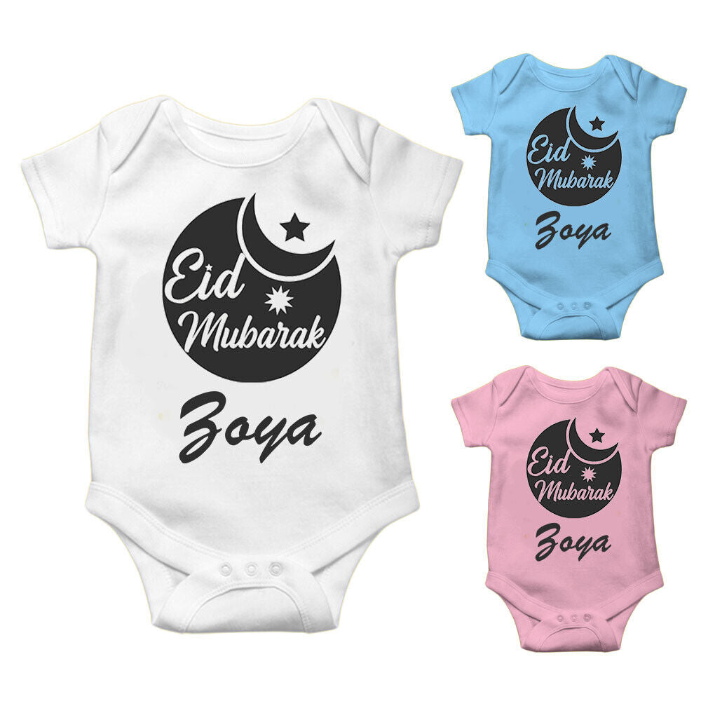 Personalised Eid Baby Vest Baby grow Little baby body suit 21