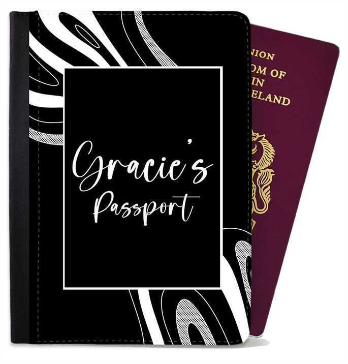 Personalised Marble Children Passport Cover Holder Any Name Holiday Accessory 30