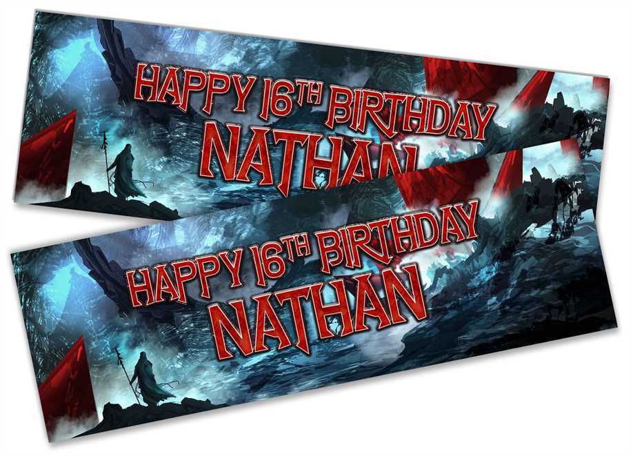 Personalised Birthday Banners Generic Design Children Kids Party Decoration 136