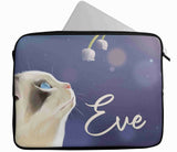 Personalised Any Name Cat Design Laptop Case Sleeve Tablet Bag 500