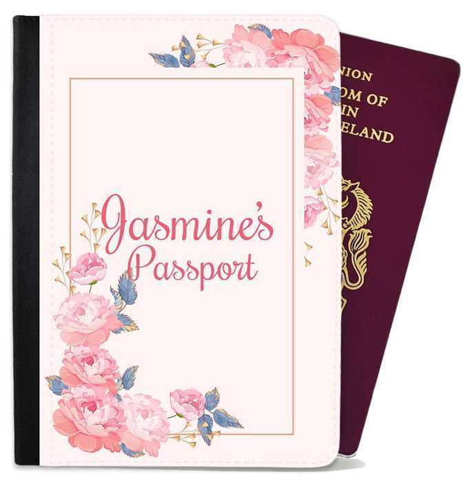 Personalised Floral Children Passport Cover Holder Any Name Holiday Accessory 29