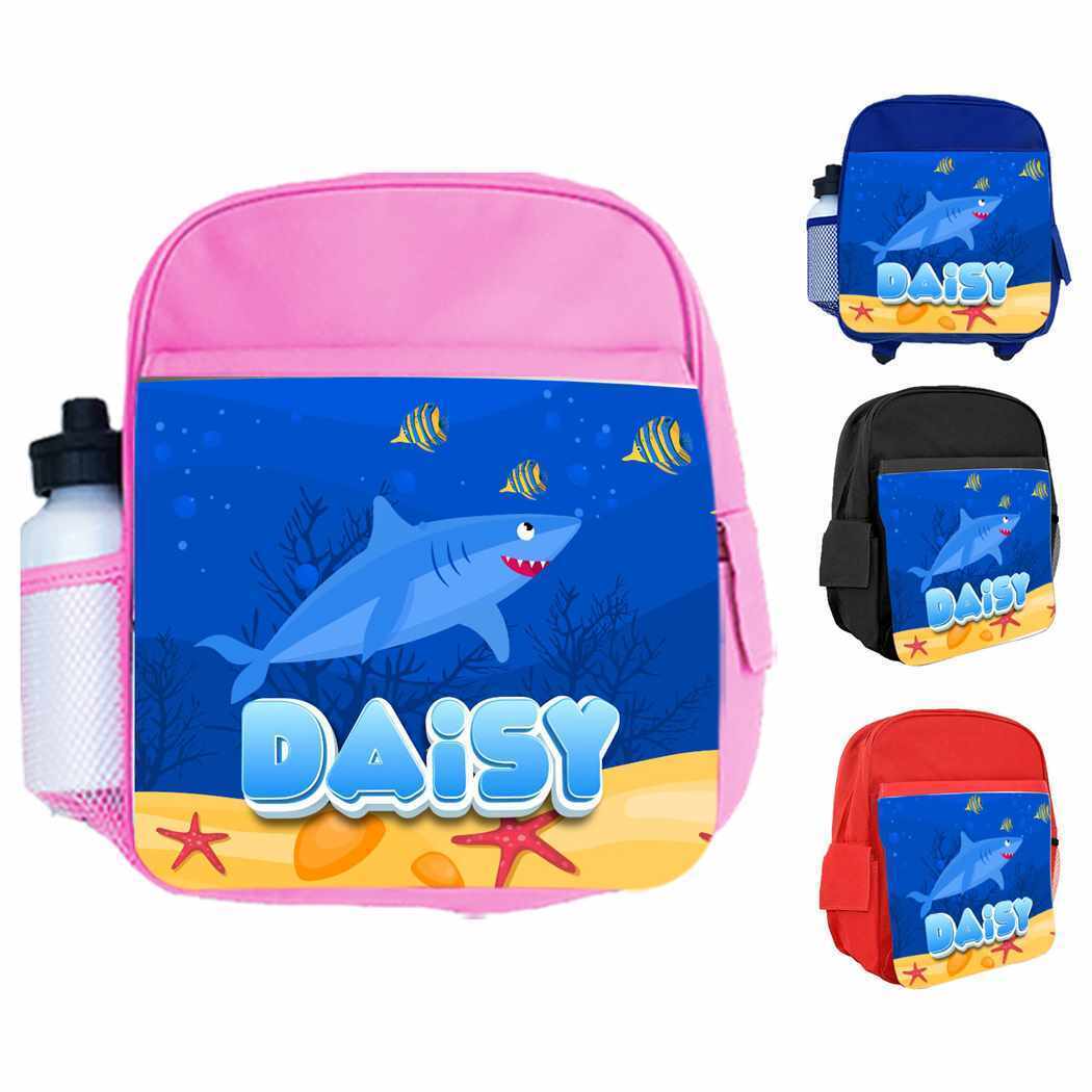 Personalised Kids Backpack Any Name Fish Design Boys Girls kids School Bag 11