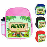 Personalised Kids Backpack Any Name Animal Design Boys Girls kids School Bag 12