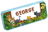 Personalised Any Name Animal Pencil Case Tin Children School Kids Stationary 8