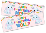 Personalised Birthday Banners Elephant Design Children Kids Party Decoration 93