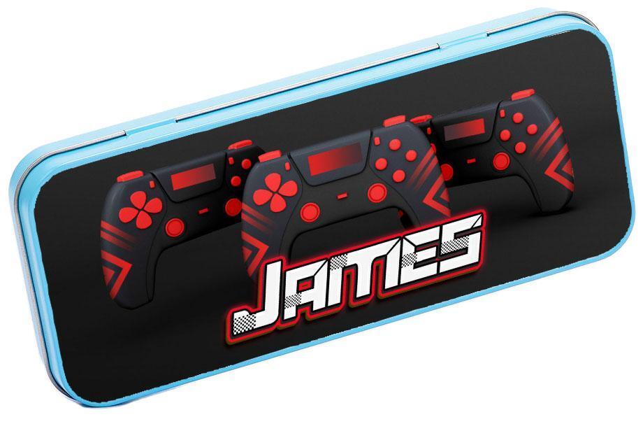 Personalised Any Name Gaming Pencil Case Tin Children School Kids Stationary 6