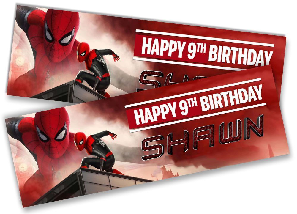 Personalised Birthday Banners Super Hero Design Children Kid Party Decoration 66