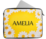 Personalised Any Name Floral Design Laptop Case Sleeve Tablet Bag 54