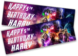 Personalised Birthday Banners Super Hero Design Children Kid Party Decoration 71