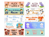 Personalised Birthday Banners Generic Design Children Kids Party Decoration 142