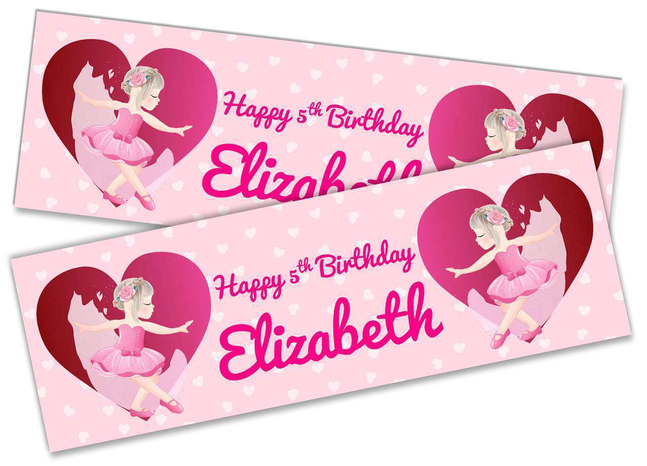 Personalised Birthday Banners Doll Design Children Kids Party Decoration 110