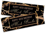 Personalised Birthday Banners Marble Design Adult Kids Party Decoration 52