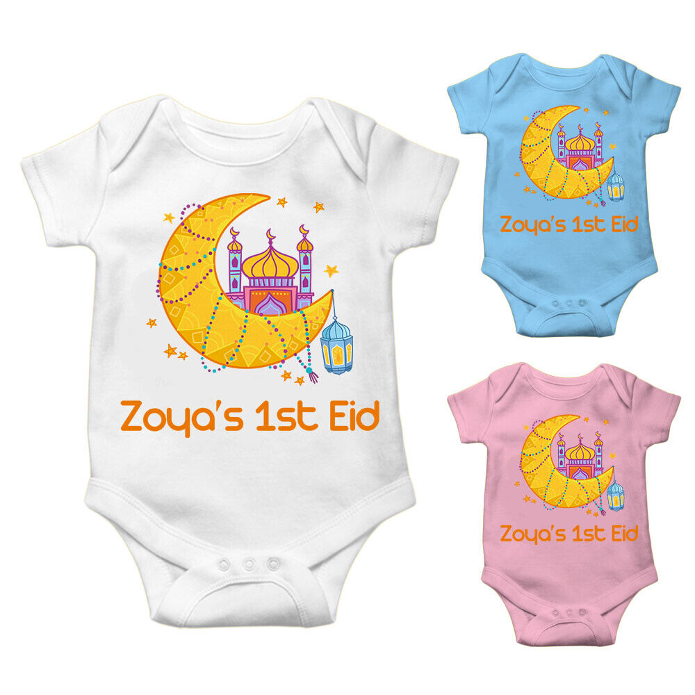 Personalised Eid Baby Vest Baby grow Little baby body suit 18
