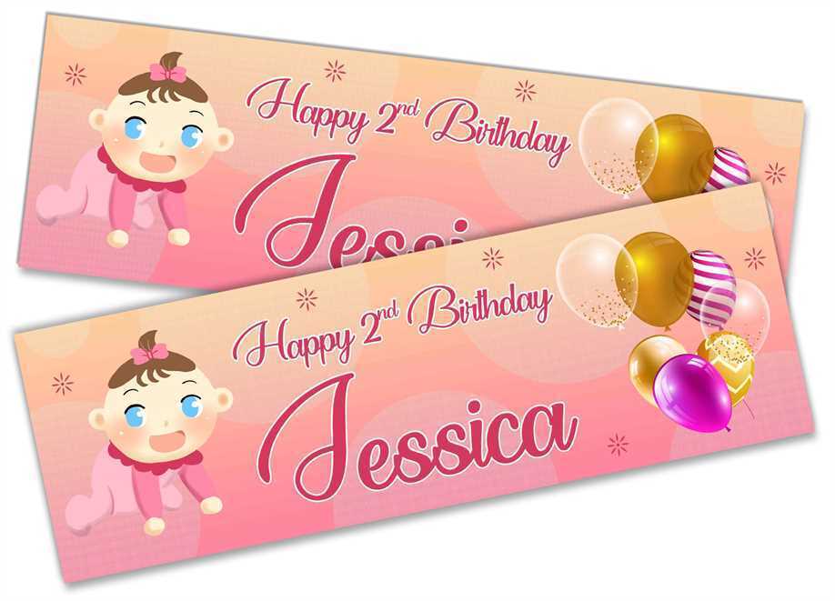 Personalised Birthday Banners Generic Design Children Kids Party Decoration 133