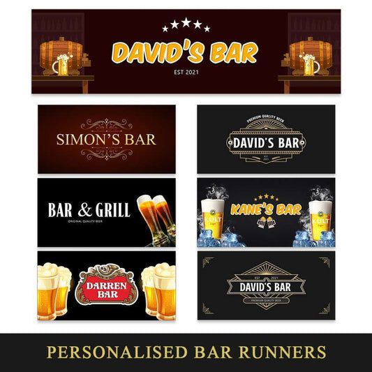 Personalised Any Text Beer Mat Label Bar Runner Ideal Home Pub Cafe Occasion 21
