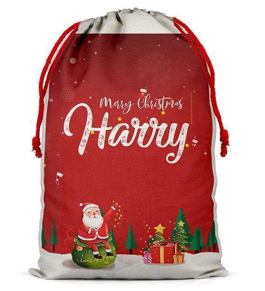 Personalised Christmas Sack Santa Bag Xmas Boy Girl Gift Stocking Bag 5