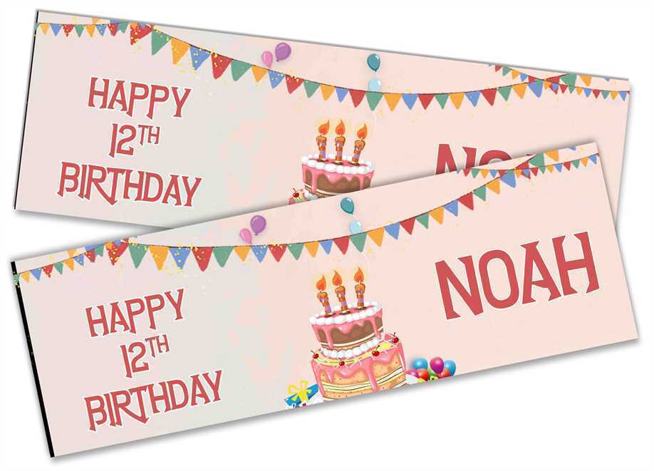 Personalised Birthday Banners Generic Design Children Kids Party Decoration 153